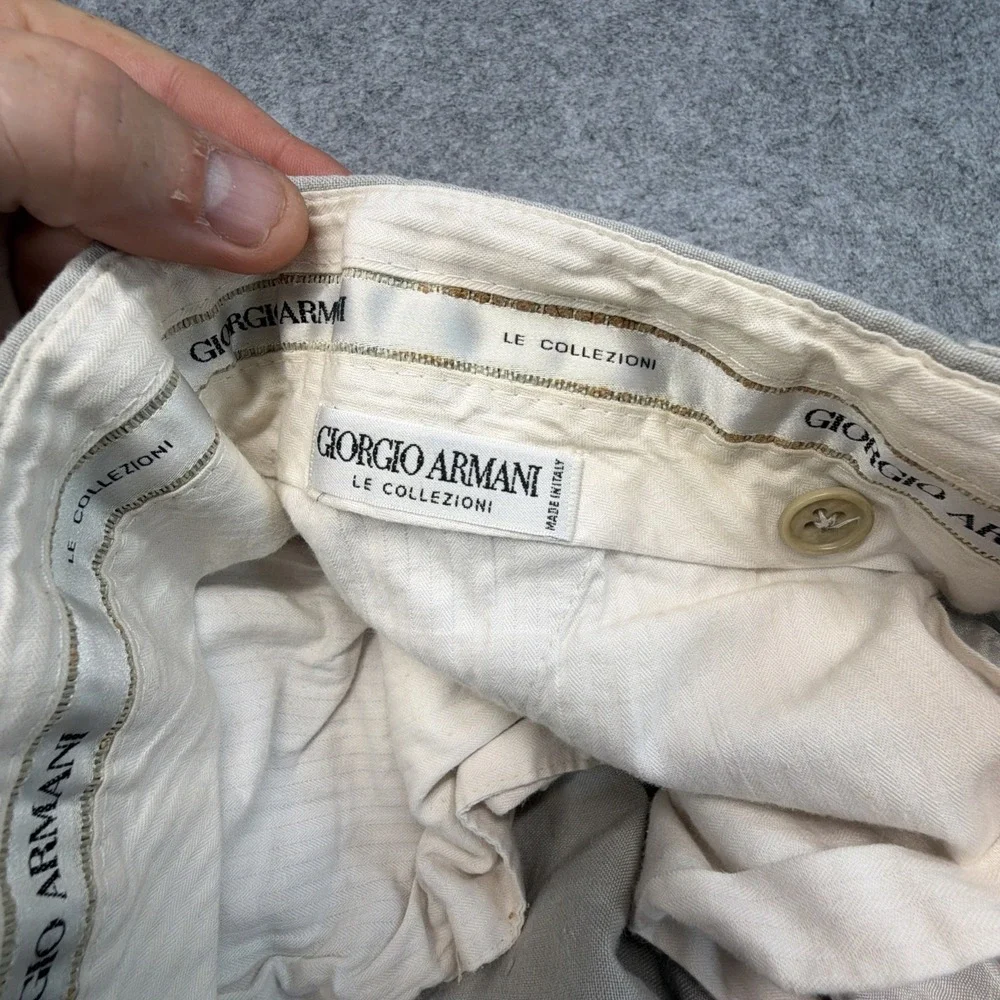 GIORGIO ARMANI Italy Baggy Pleated Linen Pants Men's 34x28